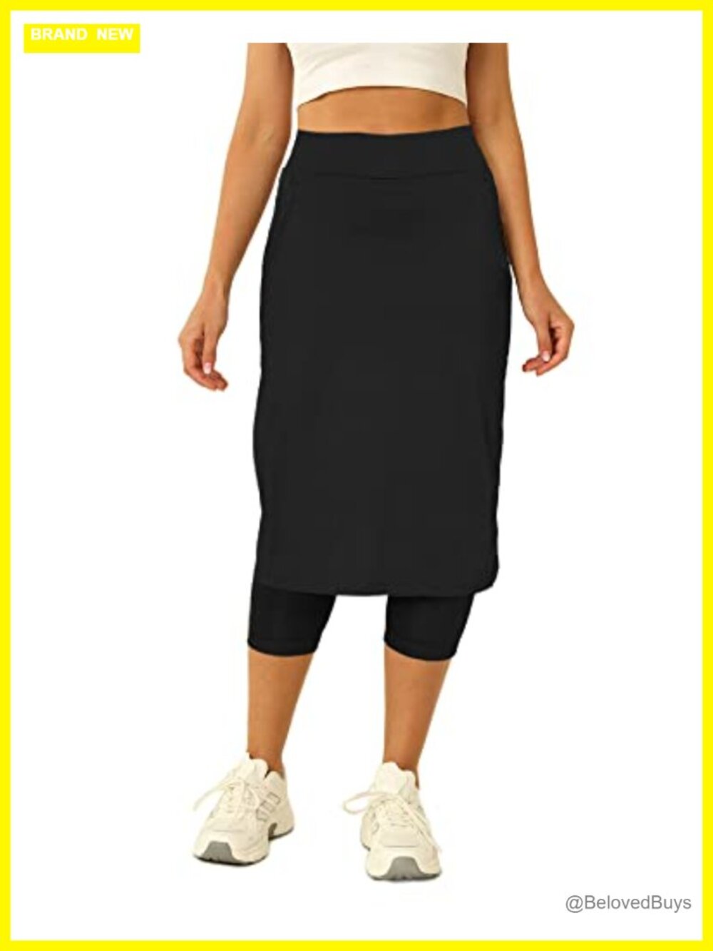 Women's Tennis Skirt with Built-in Capris Leggings, Athletic Skort with Pockets